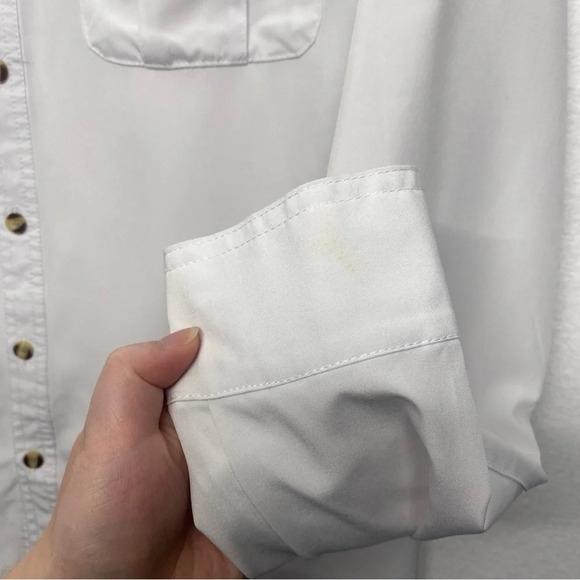 Sportsman's Warehouse Fish Gear White Button Down Shirt Vented Nylon M Outdoor - Picture 6 of 9